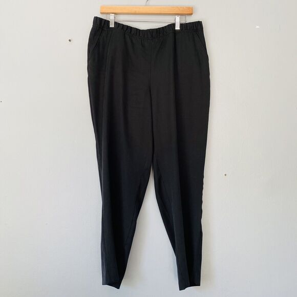 Chicos Pants Womens 2 (Size 12) Black Ankle Pull on Dressy Silky - Picture 1 of 8